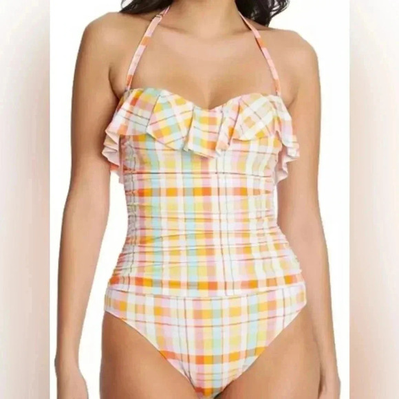 BLEU ROD BEATTIE KORE RUFFLED BANDEAU ONE PIECE SWIMSUIT - Picture 2 of 12